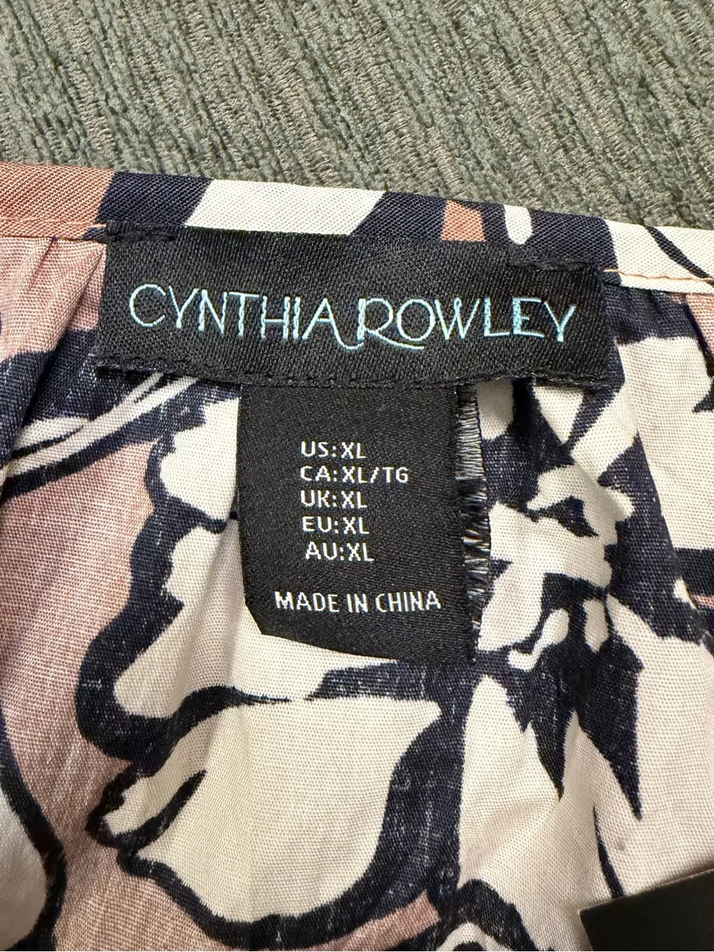 Cynthia Rowley Floral Tiered Maxi Dress XL Pockets Smocked Waist NWOT
